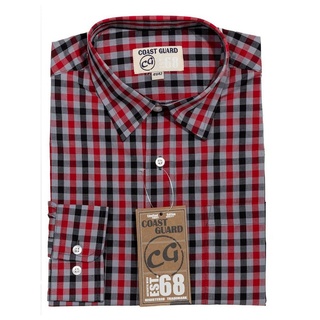Terrax Workwear Langarmhemd Sommerhemd 1/1 Arm Karriert rot|schwarz 47