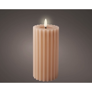 Kerze LED RIFFLE rosa (DH 7,50x17,30 cm)