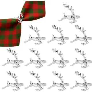 loacuony 12 Stück Serviettenringe Weihnachten, Serviettenring, Napkin Rings | Für Weihnachten, Hochzeit, Thanksgiving Und Partys