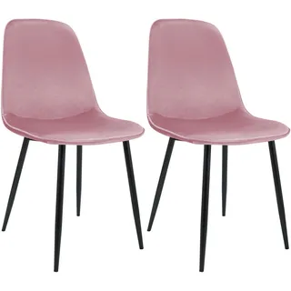 CLP Esszimmerstuhl Maryam Samt rosa 2er Set
