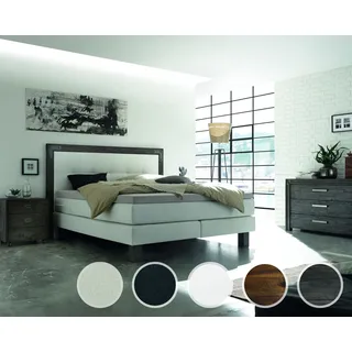 Hasena Boxspringbett Pronto Memphis 160x200 cm / Akazie Vintage Grey / Pepe anthrazit / Base-Top