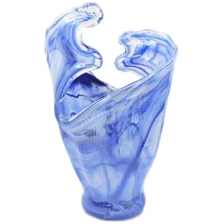 Tammaro Home Murano Glas Vase Tiefblaue Welle Made in Italy