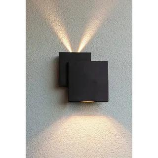 LUTEC LED Außen-Deckenleuchte RIALTO, LED fest integriert, einzigartiges Design, direktes & Indirektes Licht schwarz