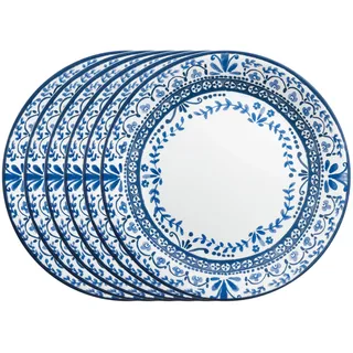 Corelle 6-Piece Portofino 6 Teller, 10,25 Stück Geschirr-Set, Glas