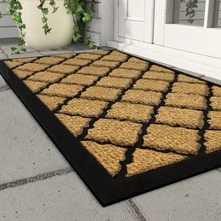 Qingbei Rina Fussmatte Aussen 40x70cm, Fußmatte Outdoor Wetterfest, Fußmatte Wasserdurchlässig, Fussabtreter Aussenbereich, Türvorleger Außen