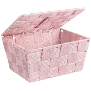 Wenko Aufbewahrungskorb Adria mit Deckel 37 x 22 x 20 cm rosa