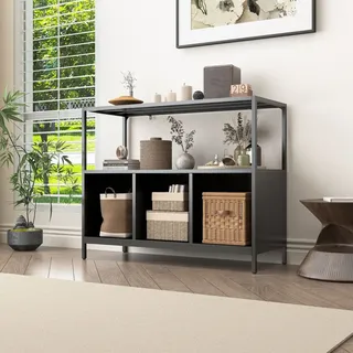 Coemo Sideboard Chicago Schwarz aus Metall mit 3 Fächern
