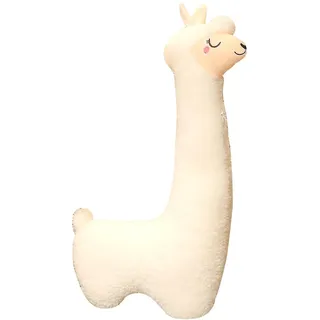 Weiches Alpaka, Liebenswerter Kuschelfreund, Langhalsiges Alpaka-plüschtier, Kuscheltier Für Sofa Und Kissen, Cartoon-plüschpuppe – 75 Cm – Weiß