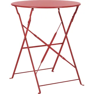 Beliani, Gartentisch + Balkontisch, Balkonset rot 2 Stühle zusammenklappbar FIORI (60 cm)