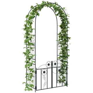 vidaXL Rosenbogen Uni 102 x 50 x 218 cm Schwarz