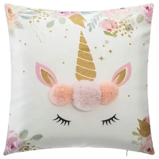 Atmosphera Créateur d'intérieur Dekokissen Kissen Einhorn weiß, Bezug abnehmbar weiß