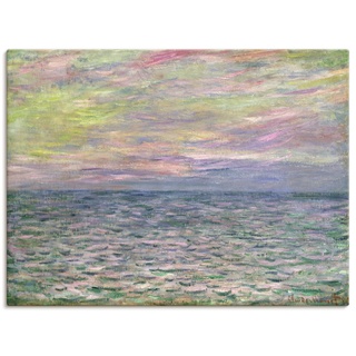 ARTland Leinwandbilder Wandbild Bild auf Leinwand 120x90 cm Wanddeko Landschaften Sonnenuntergang über dem Meer bei Pourville 1882 Impressionismus Claude Monet T6PM