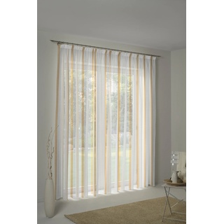 Vorhang WIRTH "Nicole" Gardinen Gr. 225 cm, Faltenband, 300 cm, goldfarben Fertiggardine Fertigstore Flauschvorhang Gardine Gardinenstore Langstore Übergardine Gardinen nach Räumen Store
