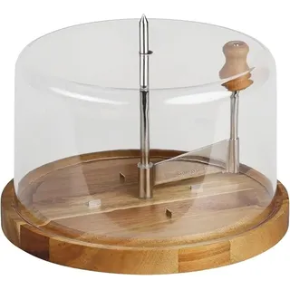 Kesper Käsehobel mit Haube Akazienholz Ø 21,7 cm für Tête de Moine Käse