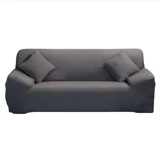 ele ELEOPTION Sofa Überwürfe Sofabezug Stretch elastische Sofahusse Sofa Abdeckung in Verschiedene Größe und Farbe (3 Sitzer für Sofalänge 170-220cm, Grau) LSL-111-0336@A
