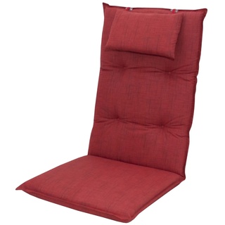 Doppler 6998 Hochlehner Gartenstuhl Auflagen 8cm Kopfkissen rot