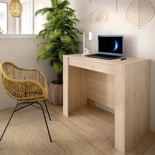 Dmora - Cognolo ausziehbare Konsole, mehrfach verstellbare ausziehbare Konsole, Mehrzweck-Esstisch, 54/239 x 90 x 77 cm, Eiche