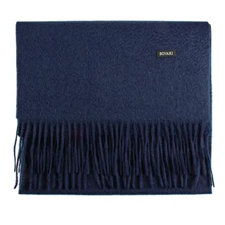 Bovari Kaschmirschal Kaschmir Schal Herren – 100% Kaschmir / Cashmere – Premium Qualität, 180 x 31 cm blau