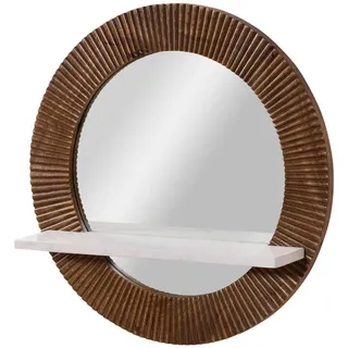 MASSIVMOEBEL24.DE Wandspiegel Mango 65 x 15 cm Braun/Weiß