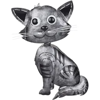Kölle Gartenfigur Katze Felix, silber, 41 x 30 x 11 cm