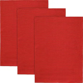 Erwin Müller Geschirrtuch 3er-Pack Piqué rot Größe 50x70 cm