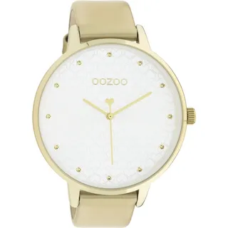 Oozoo XXL Damenuhr C11035 Goldfarben Lederband goldfarben 48 mm