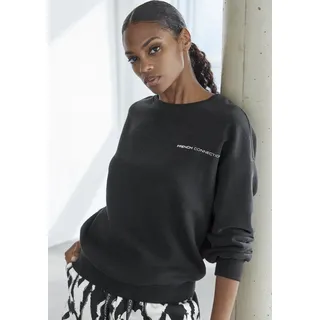 Sweatshirt FRENCH CONNECTION "-Langarmshirt" Gr. 36/38, schwarz Damen Sweatshirts mit Schriftzug auf dem Rücken