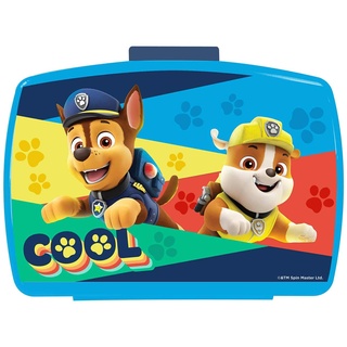 p:os 28227088 - PAW Patrol - Brotdose für Kinder mit herausnehmbarem Einsatz, Lunchbox in Blau aus Kunststoff mit Clip-Verschluss, Vesperdose für Kindergarten, Schule und Freizeit