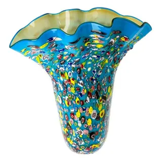 Aubaho Dekoobjekt Glasvase Glas Vase im Italien Murano antik Stil 42cm schwere Tischvase