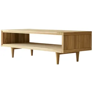 Tikamoon Couchtisch Beige Teak 120 x 50 cm