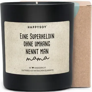 Eine Superheldin ohne Umhang nennt man Mama - Duftkerze mit Spruch als Geschenk für Mama, Muttertag, liebevolle Geschenkidee, Kerze im Glas mit blumigem Duft