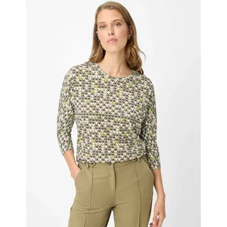Brax Kurzarmshirt "Style CHARLENE", Damen, Gr. 36, khaki, 47% Baumwolle, 47% Modal, 6% Elasthan, Rundhals, Shirts