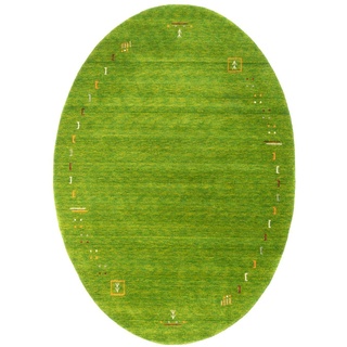 Morgenland Gabbeh Teppich - Indus - Fenth - grün - 240 x 170 cm - oval
