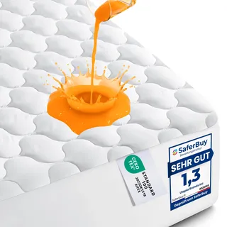 Utopia Bedding Gesteppte wasserdichte Matratzenauflage 180 x 200 cm, Matratzenauflage, Wasserdichter Matratzenschoner, Dehnbar Auf 38 cm (weiß)
