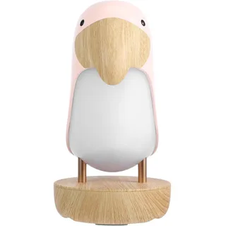 Nachttischlampe Aus Holz Mit Led-vogelmotiv, Usb-anschluss, Verstellbar, Für Studentenzimmer, Wohnzimmer, Wohnheim, Rosa – Ideal Zum Lesen Und Für Partys
