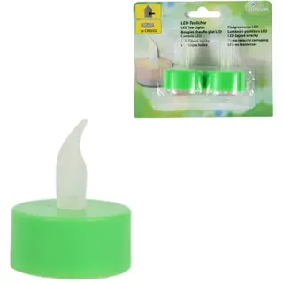 Deco Heitmann Batteriebetriebenes LED Teelicht Grün 4,5 cm 2 Stück