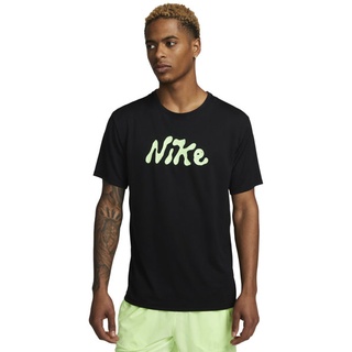 Nike Dri-FIT UV Miler Studio '72 - Laufshirt - Herren, Black/Light Green, XL