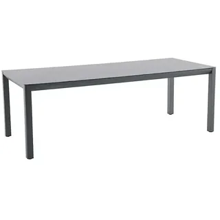 Sunfun Maja Gartentisch  (L x B x H: 220 x 90 x 74 cm, Aluminium, Glas, Night-Grey)