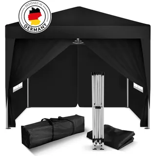 Kronenburg Handel Faltpavillon 2 x 2 m inkl. 4 Seitenteile Schwarz