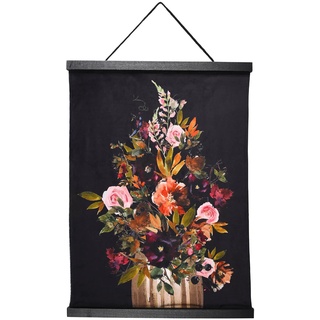 Wandbehang VINTAGE FLOWERS ca.5, schwarz