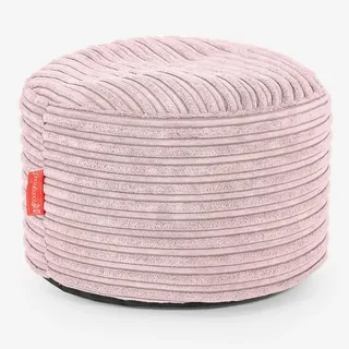 Lounge Pug Kleiner runder Fußhocker Pouf, Sitzpouf, Sitzsack Hocker Klein, Cord Rosa