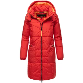 Navahoo Damen Wintermantel Warmer Steppmantel mit Kapuze Bliblablubb 14 Salsa Red Gr. S - S