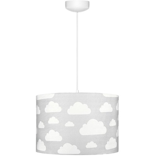 Lamps & Company Deckenlampe Kinderzimmer mit Wolkenmotiv, diese Wolkenlampe Kinderzimmer ist schön Babyzimmer Deko für Mädchen und Jungen, Lampenschirm grau mit dem Durchschnittmesser von 35 cm