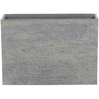 Beliani Blumentopf grau rechteckig 29/70/50 cm EDESSA