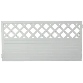 Tetzner & Jentzsch Sichtschutzzaun Lightline mit Rankgitter 180 x 90 cm weiß