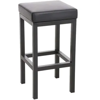 DELUKE® Barhocker KIEL - Schwarz, Kunstleder, Stahl, 80cm Höhe | Barhocker ohne Lehne Barstuhl Tresenhocker Tresenstuhl Kneipenhocker Kneipenstuhl