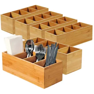 Kesper Besteckbox,, Natur, Holz, Bambus, Rechteckig, 35x12x14 cm, Küchenzubehör, Besteckkästen