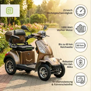 ECONELO Seniorenmobil P4000 Elektromobil 25 km/h braun