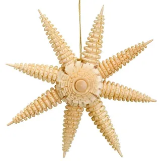 Christbaumschmuck Christbaumschmuck Holzstern mit Ringelbäumchen Natur Ø 7cm NEU