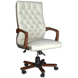 JV Möbel Ergonomischer Bürostuhl Holz Weiß